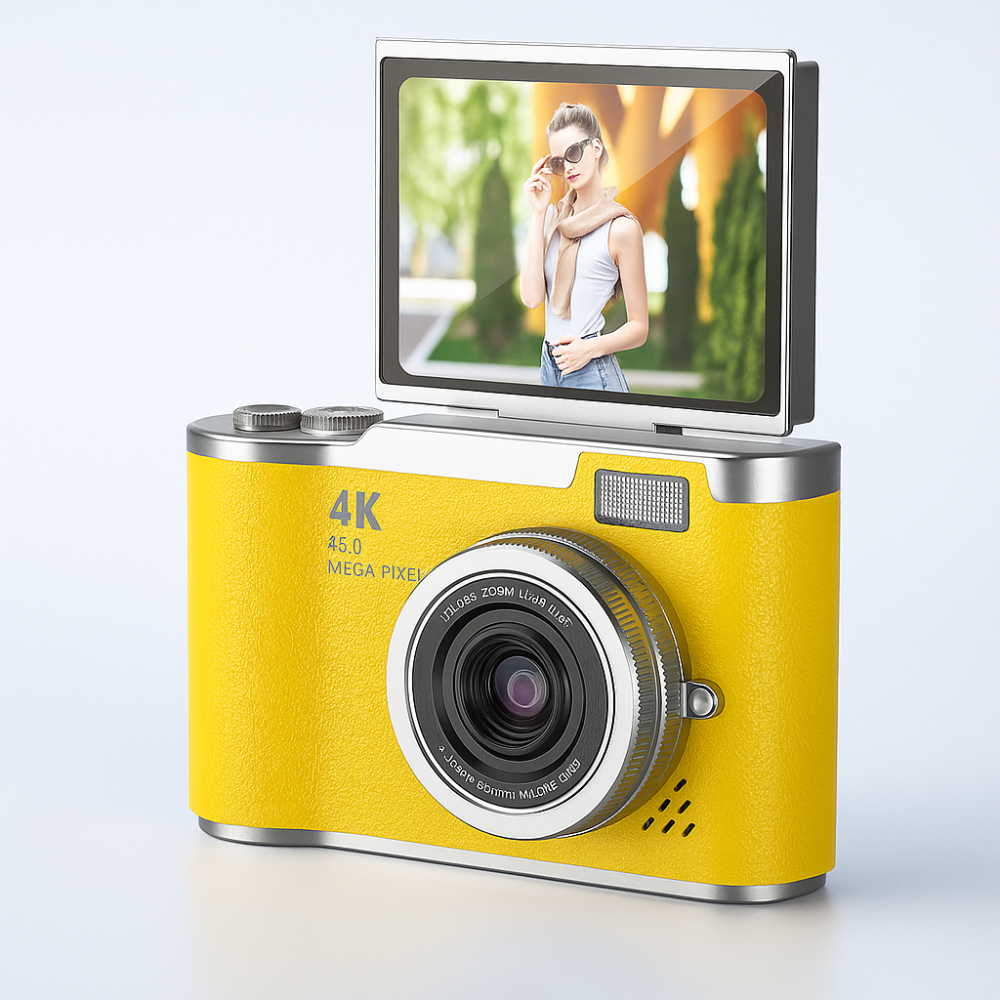 4K vlogovací kamera s otočným displejem, kompaktní digitální záznamník