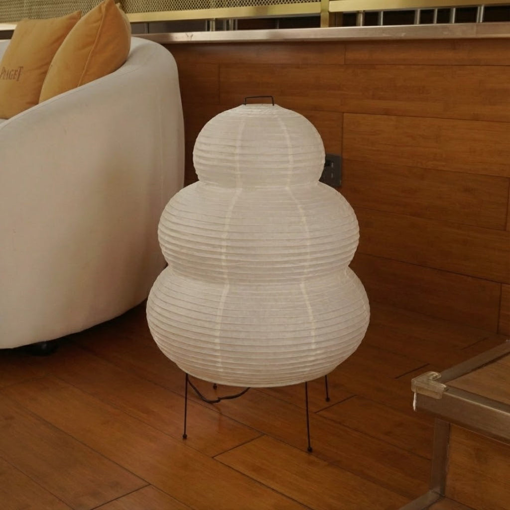 Rice Paper Floor Lamp With Layered Paper Shade | Rosalyssa