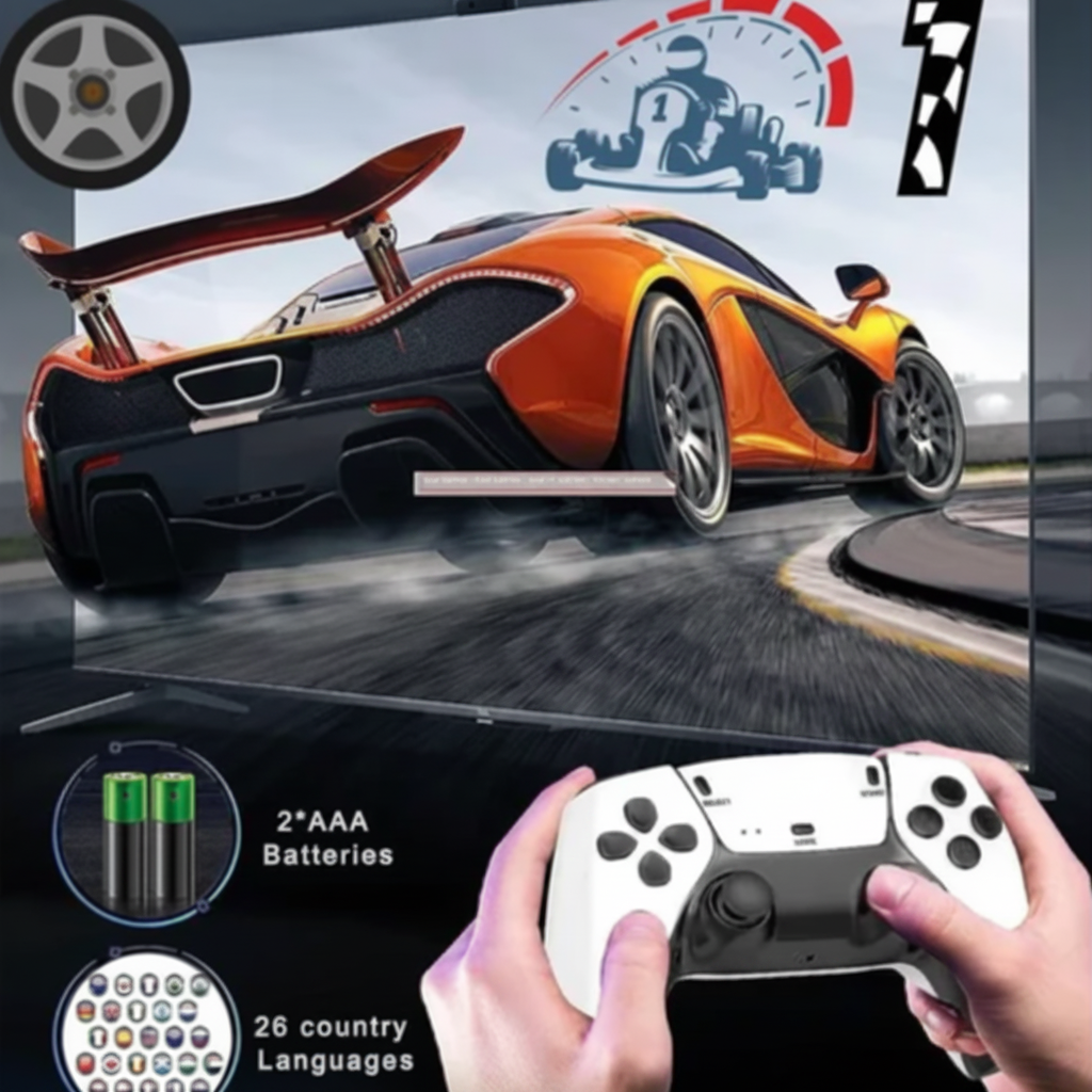 4K Retro Gaming Console Stick With Wireless Controllers