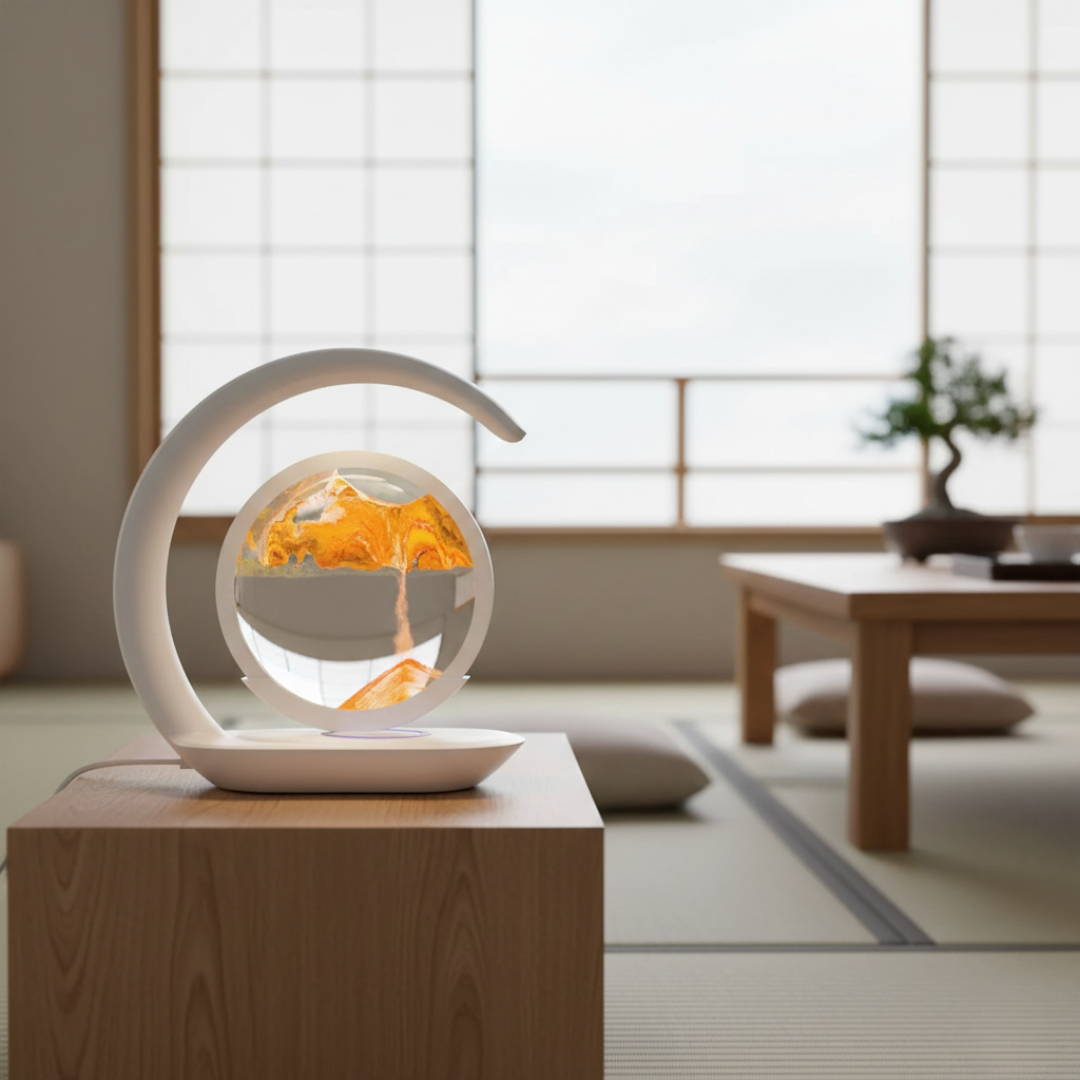 LED-timeglasbordlampe med trådløs opladning | Rosalyssa