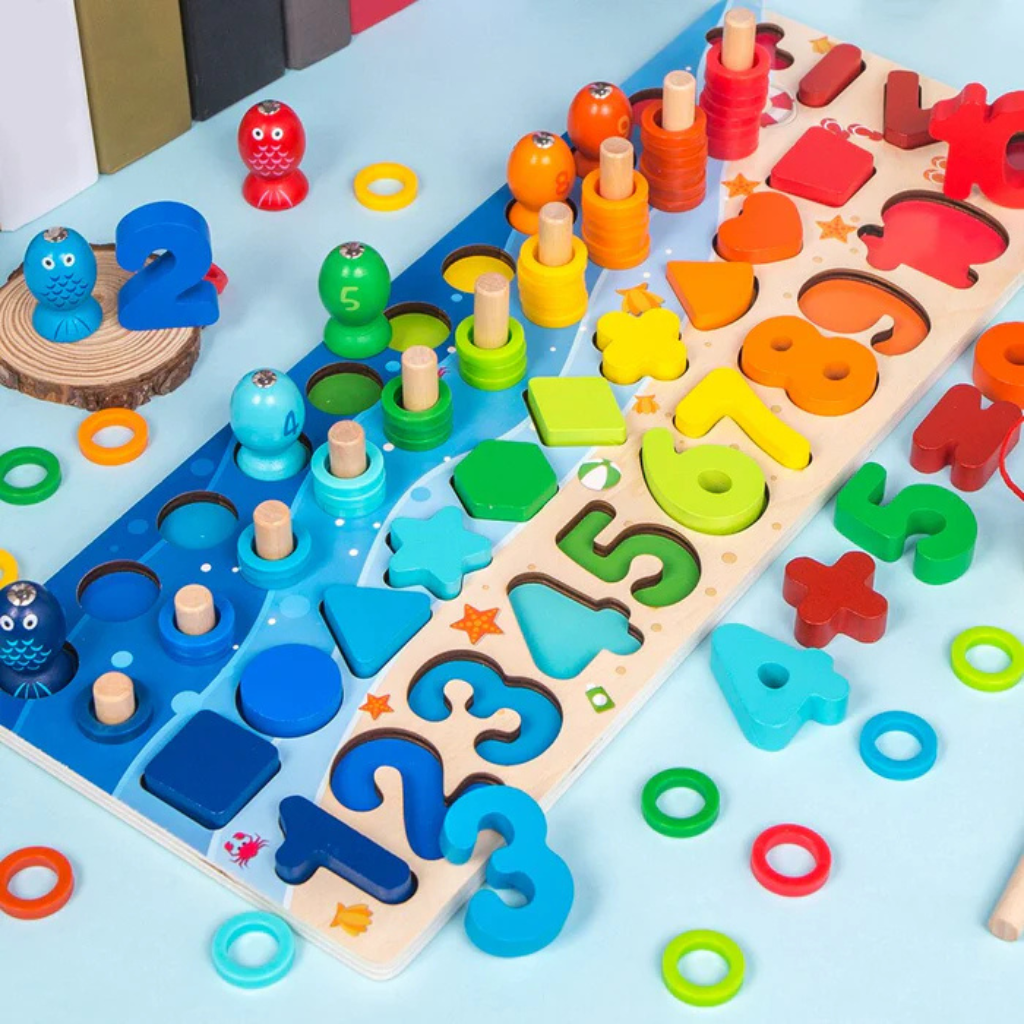 Tavola Attività Montessori Giocattolo in Legno per Bambini piccoli Apprendimento