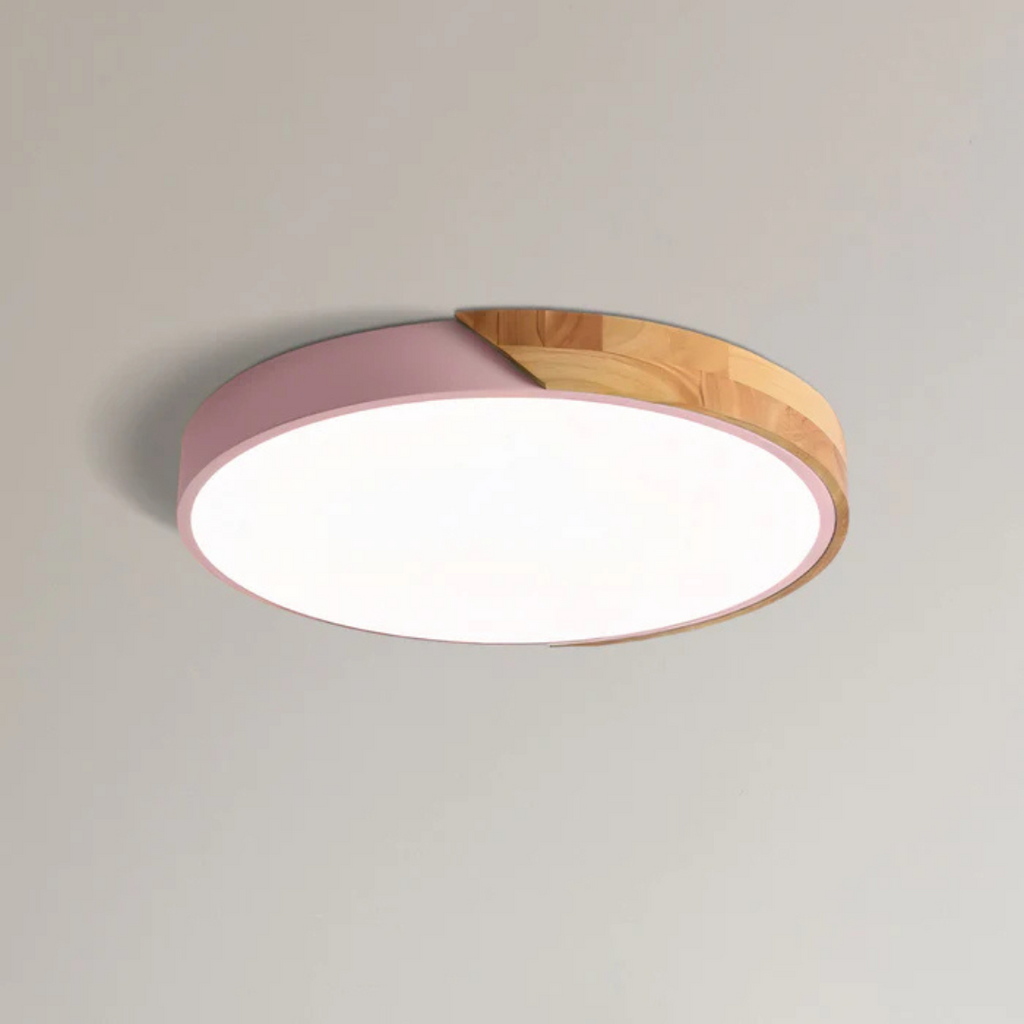 LED Ceiling Light With Nordic Wood Design For Warm Modern Ambience