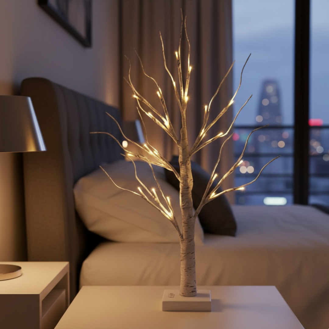Decorazione luminosa a LED a forma di betulla per un'atmosfera accogliente in casa | Rosalyssa