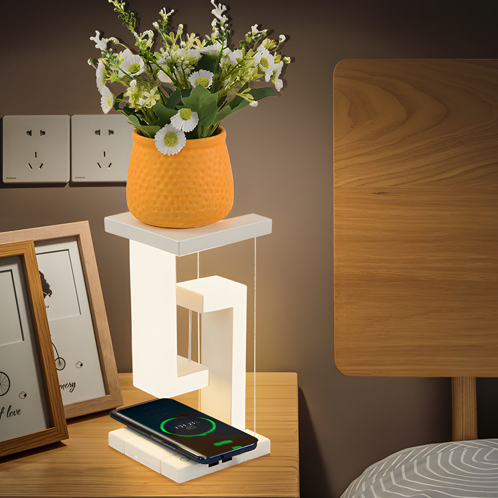 Lampă de masă LED plutitoare LumaNova cu încărcare wireless