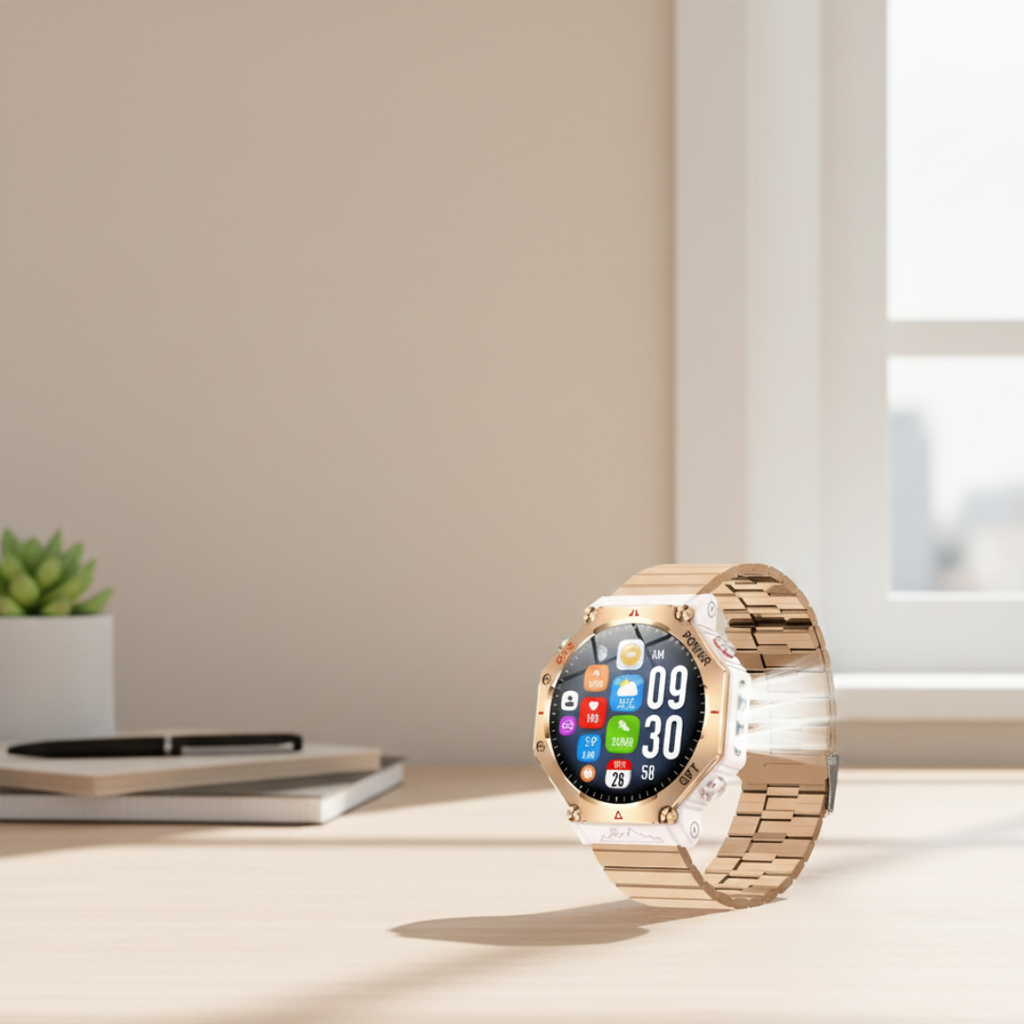 ساعة ذكية AMOLED مقاومة للماء مع نظام تحديد المواقع GPS للأنشطة الخارجية مزودة ببوصلة وبارومتر | روزاليسا