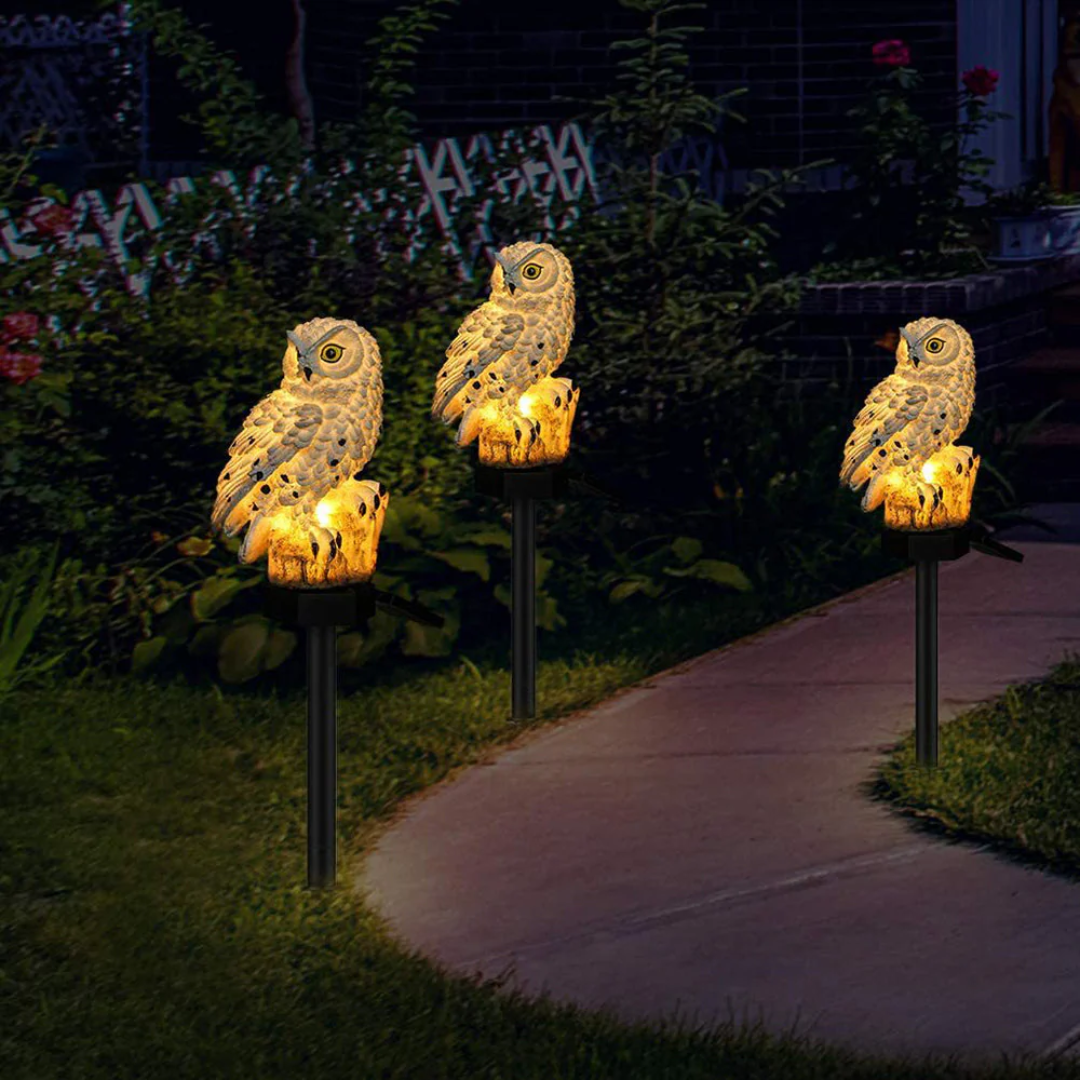 Solar Owl Garden Light For Pathways Outdoor Stake Lamp