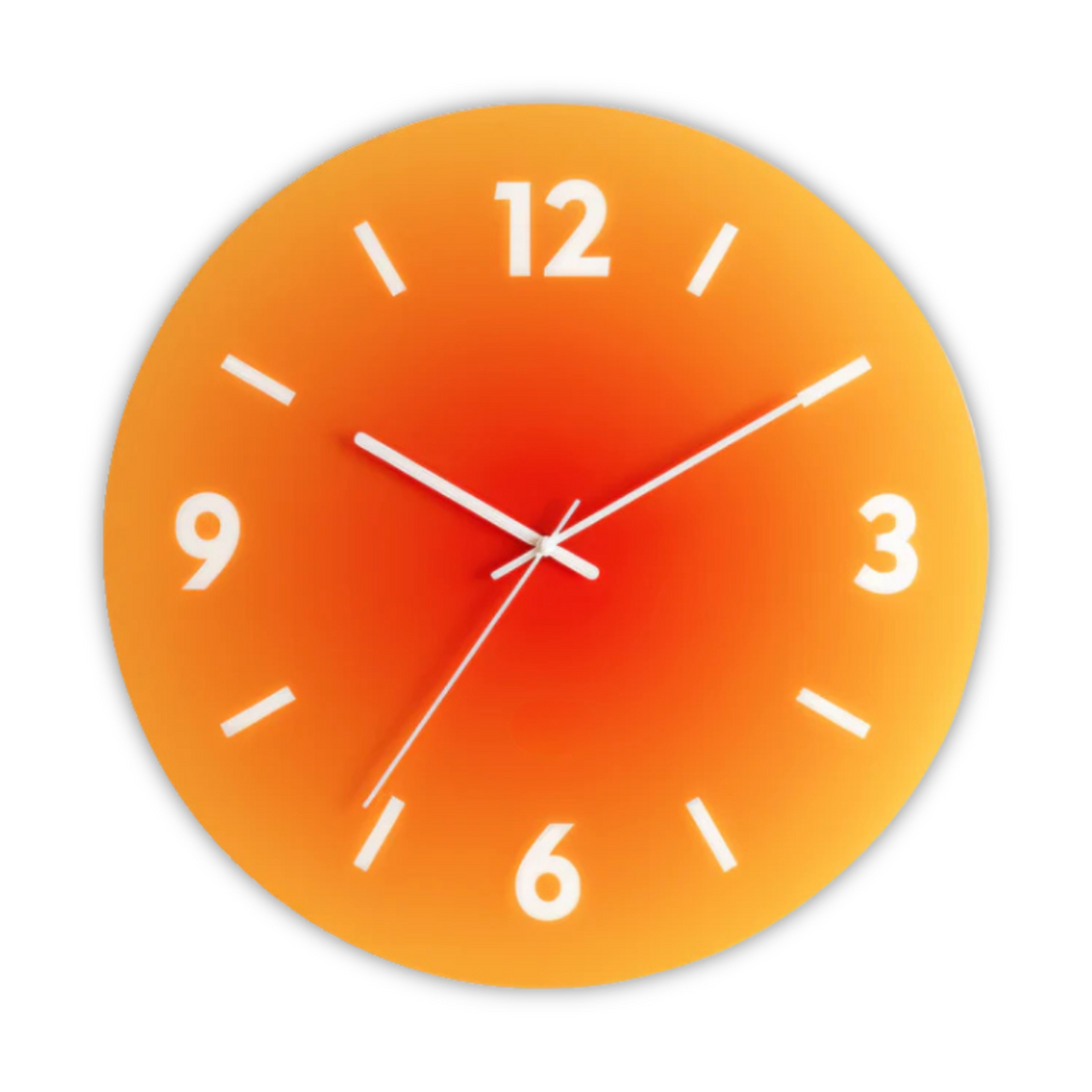 Orologio da parete in vetro Sunset con finitura sfumata