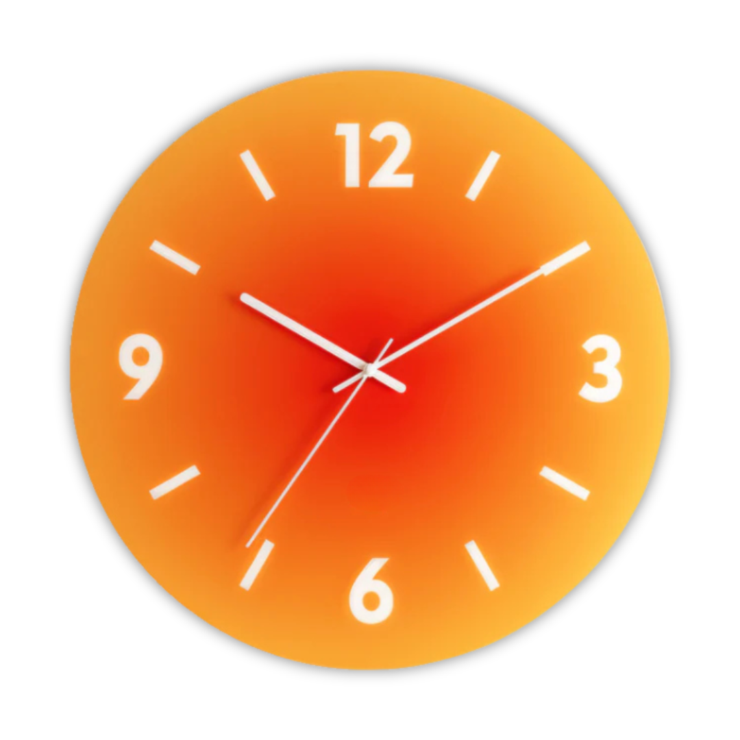 Orologio da parete in vetro Sunset con finitura sfumata