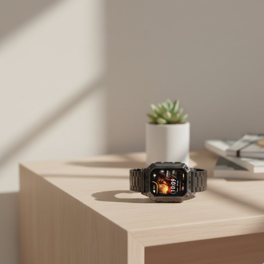 Outdoor fitness smartwatch met AMOLED-display, waterdichte activiteitsmeter | Rosalyssa