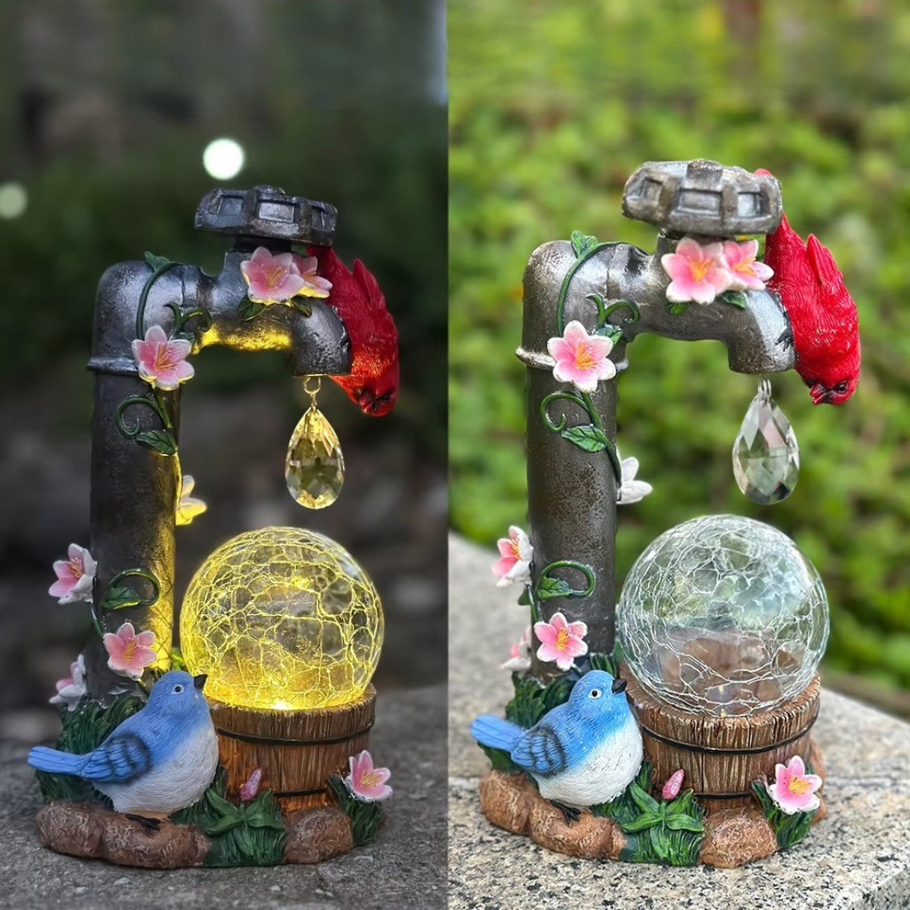 Elegant Solar Cardinal Garden Statue For Outdoor Decor | Rosalyssa