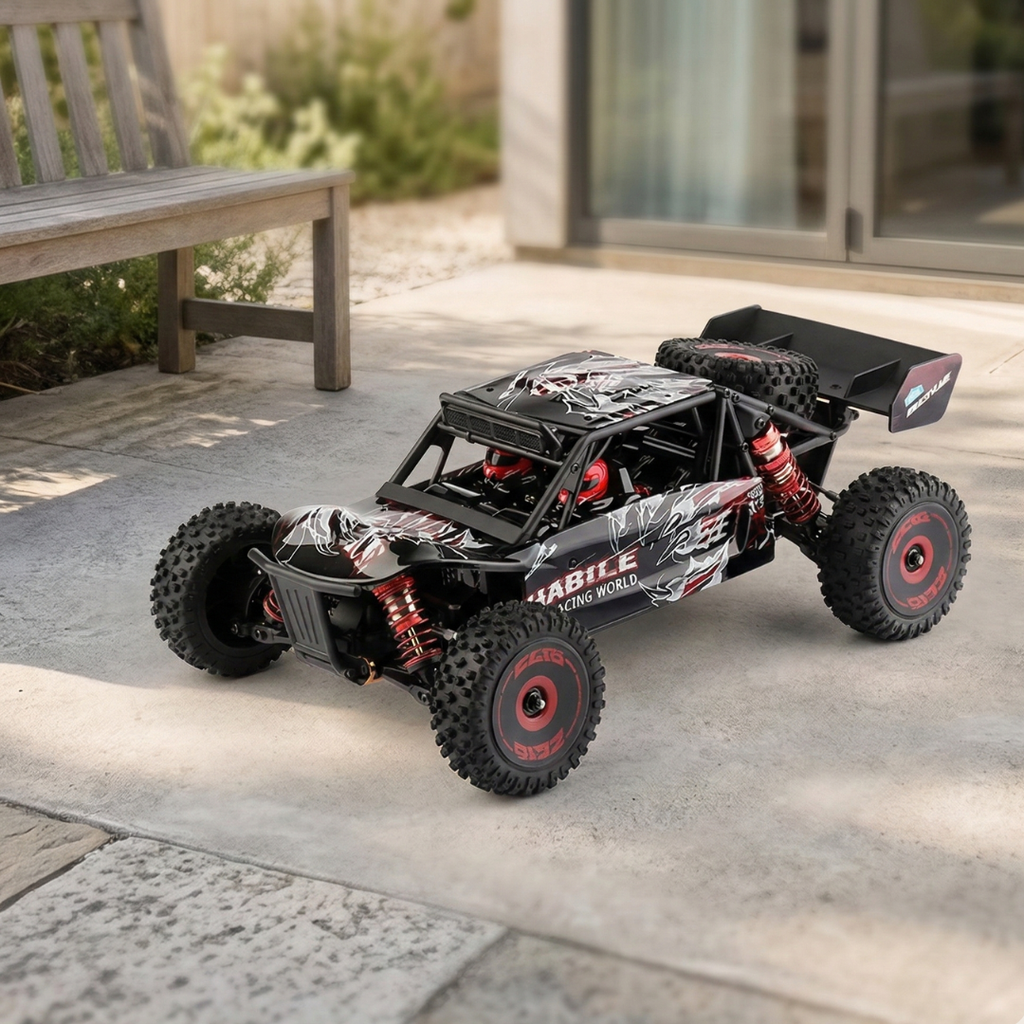 Coche RC 4WD a escala 1:12 sin escobillas, coche de carreras todoterreno de alta velocidad 75 km/h | Rosalyssa