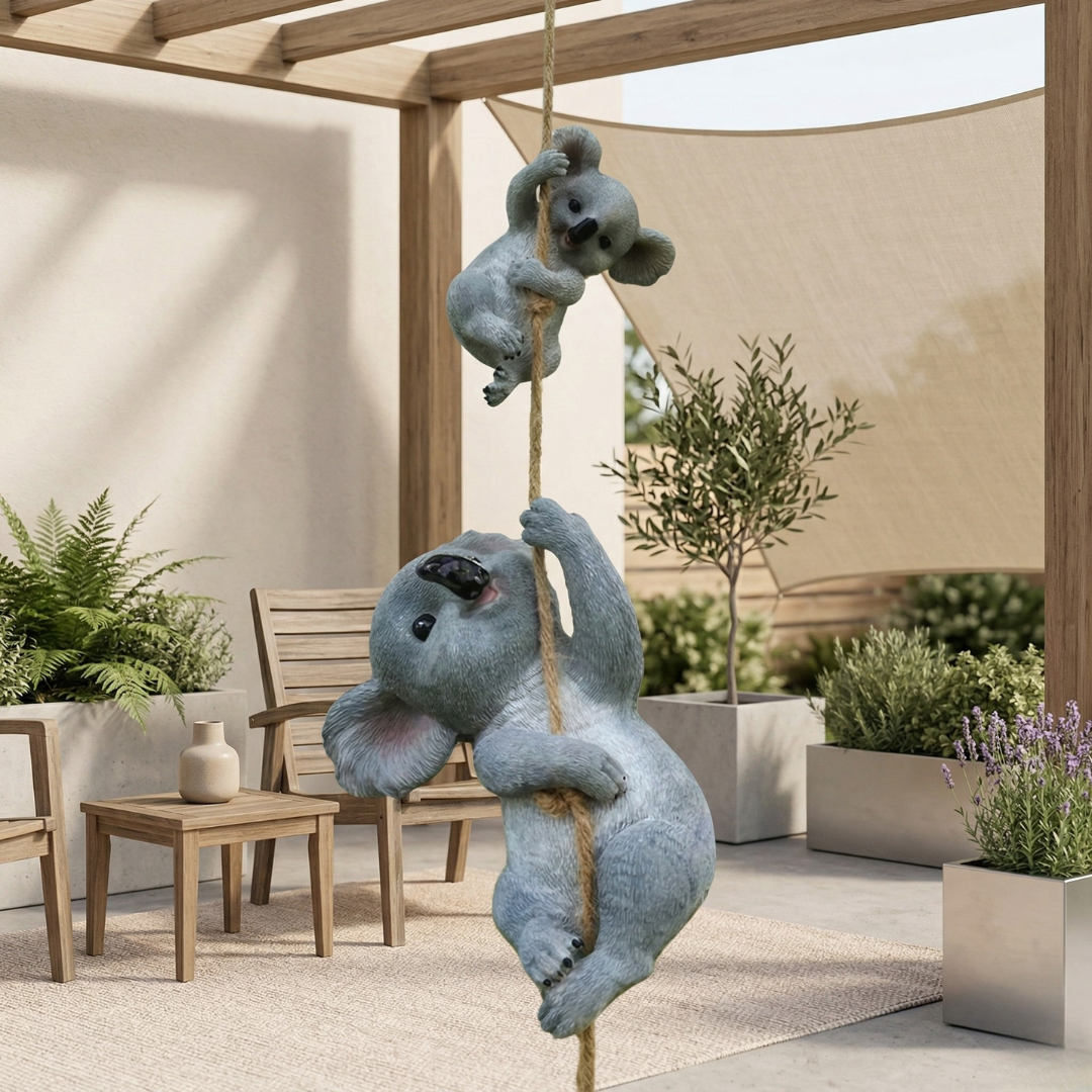 Koala Garden Swing Figurine for Enchanted Outdoor Decor | Rosalyssa