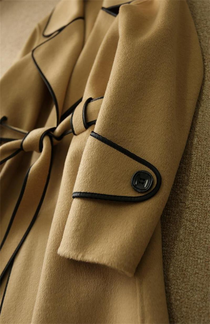 Hand Tied High-grade Woolen Overcoat