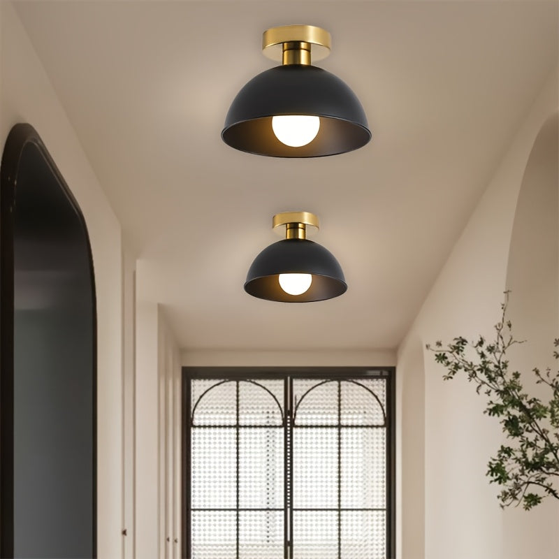 Contemporary Semi Flush Ceiling Light With Matte Metal Look