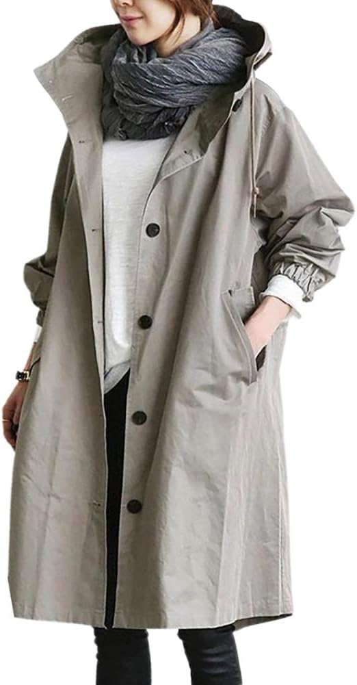 AuroraWeave Fashionable Trench Coat For Women Long Style Seasonal 2024