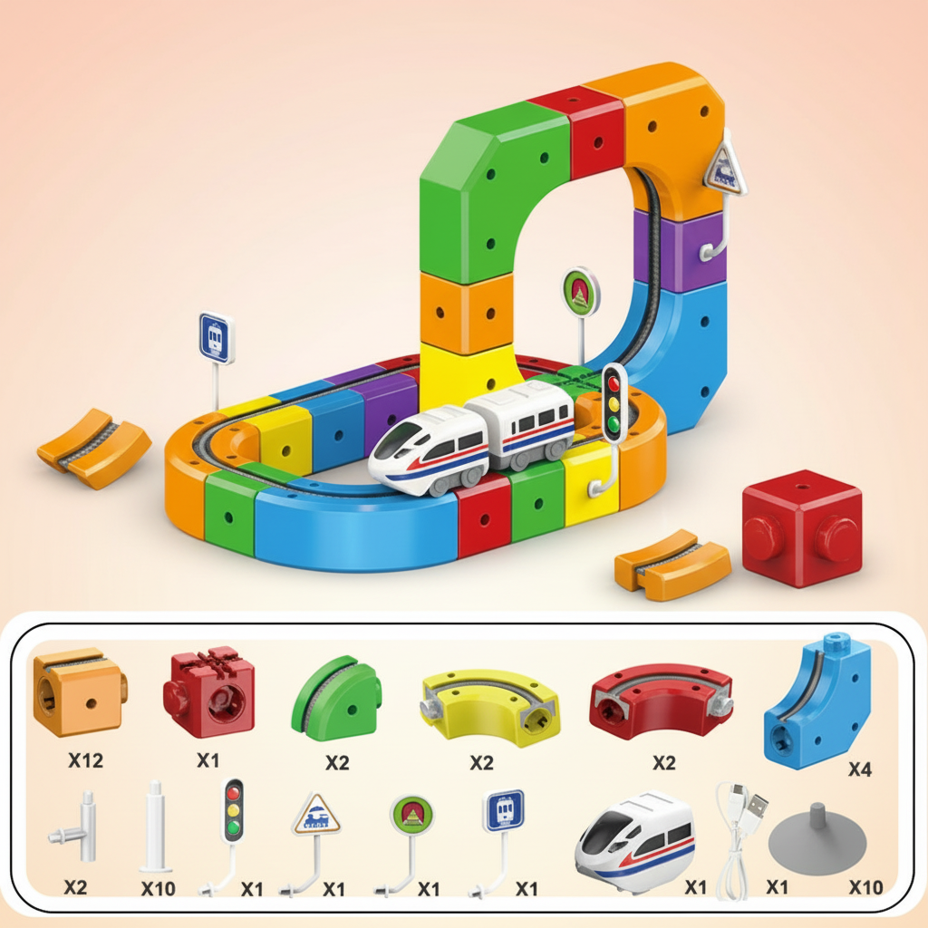 Kids Marble Run Building Blocks Set For Creative Racing