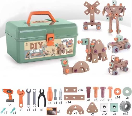 CraftSmith 100-teiliges Werkzeugset für kreative Kinder ab 3 Jahren