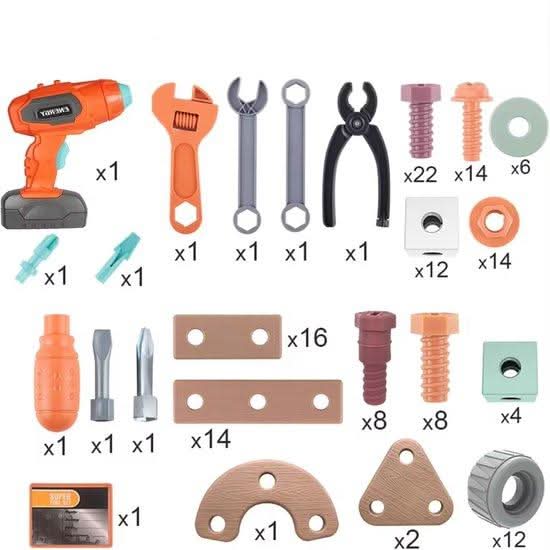 CraftSmith 100-teiliges Werkzeugset für kreative Kinder ab 3 Jahren