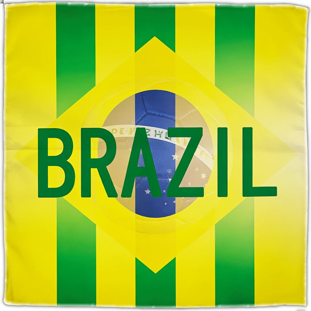 Brazil Flag Travel Towel Square Blanket For Games And Beach