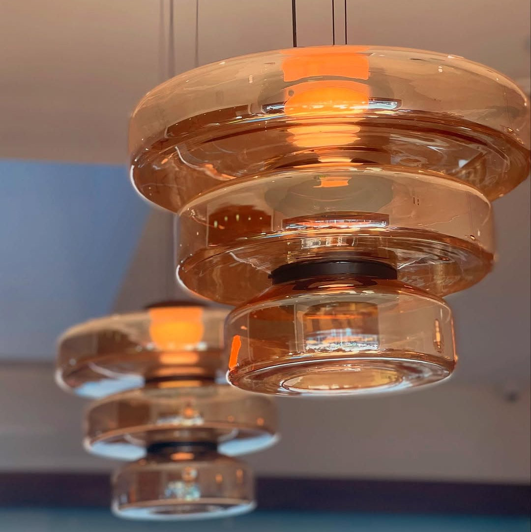 Tiered Glass Pendant Light With Integrated LED Bauhaus Style | Rosalyssa