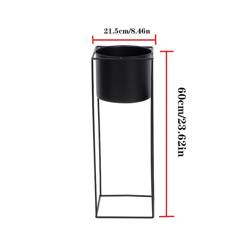 Black Metal Plant Stand For Indoor Use Rectangular Holder