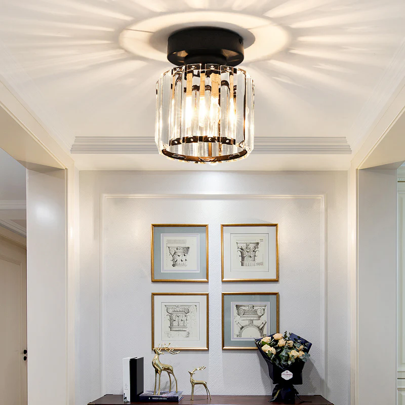 Crystal Ceiling Light E27, Surface Mounted, Modern Hall and Living Room