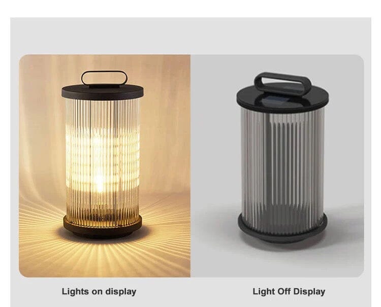 Solmere Ribbede Glas Udendørs Lanterne Lampe Vandtæt Havebelysning