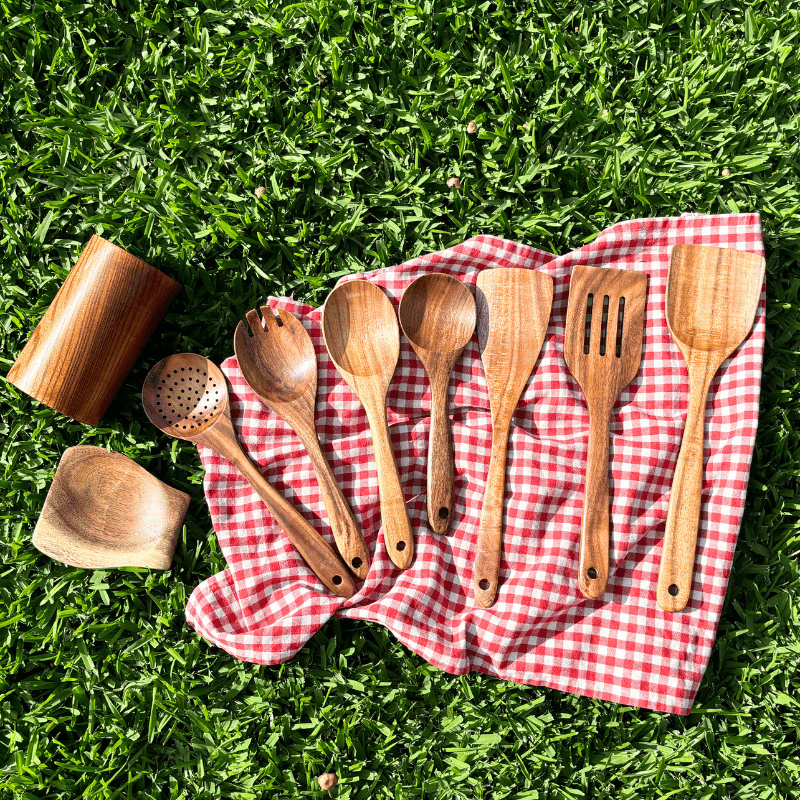 Duurzame TerraWood Houten Keukengerei Set Voor Koken