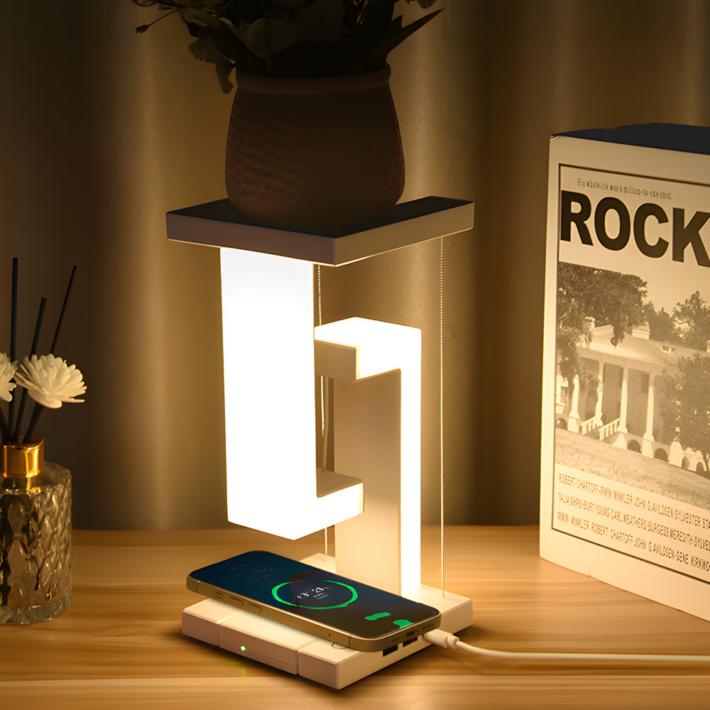 Lampă de masă LED plutitoare LumaNova cu încărcare wireless