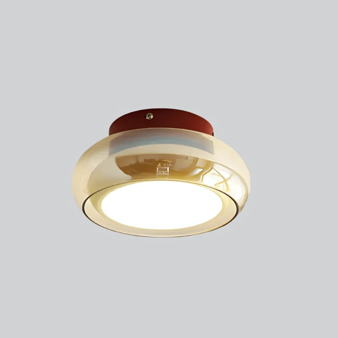 Stropní LED svítidlo z jantarového skla 24W v retro moderním stylu pro obývací pokoj a chodbu