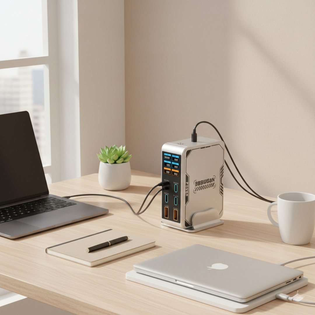Cargador PowerHub 300W GaN con Múltiples Puertos para Todos Tus Dispositivos | Rosalyssa