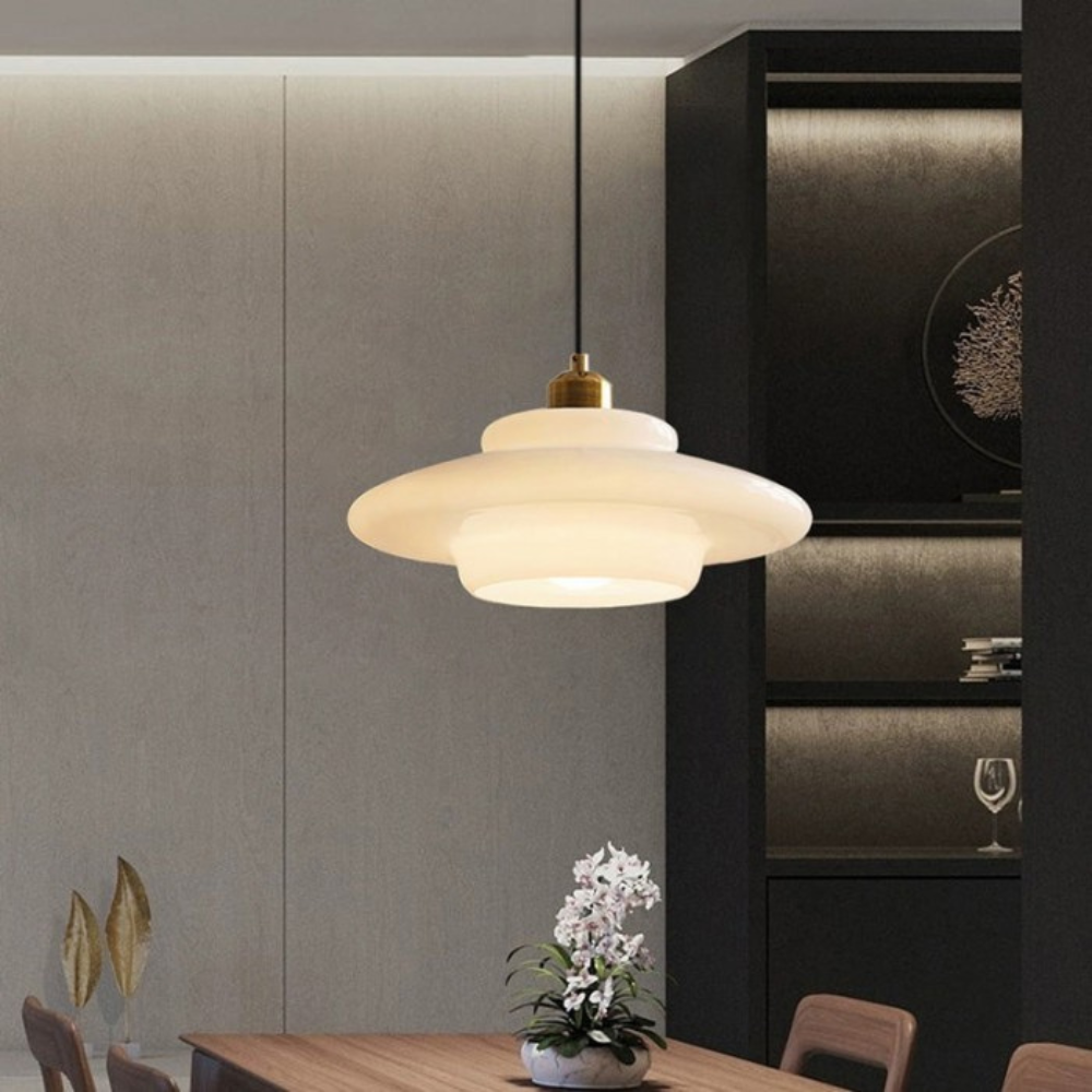 Gold Finish Art Deco Ceiling Lamp With Brass And Glass Vintage Design