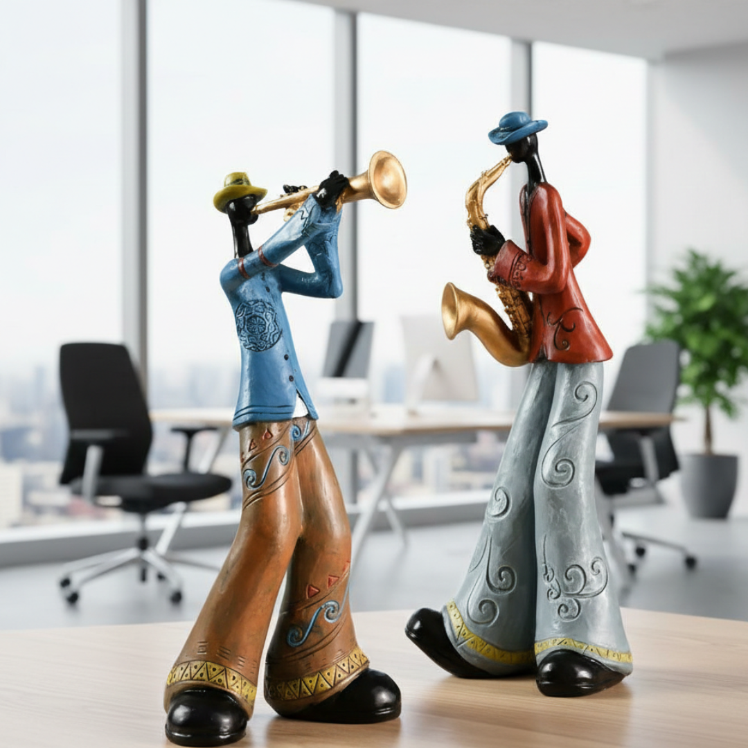 Elegant Abstract Jazz Music Resin Sculpture Figurine | Rosalyssa