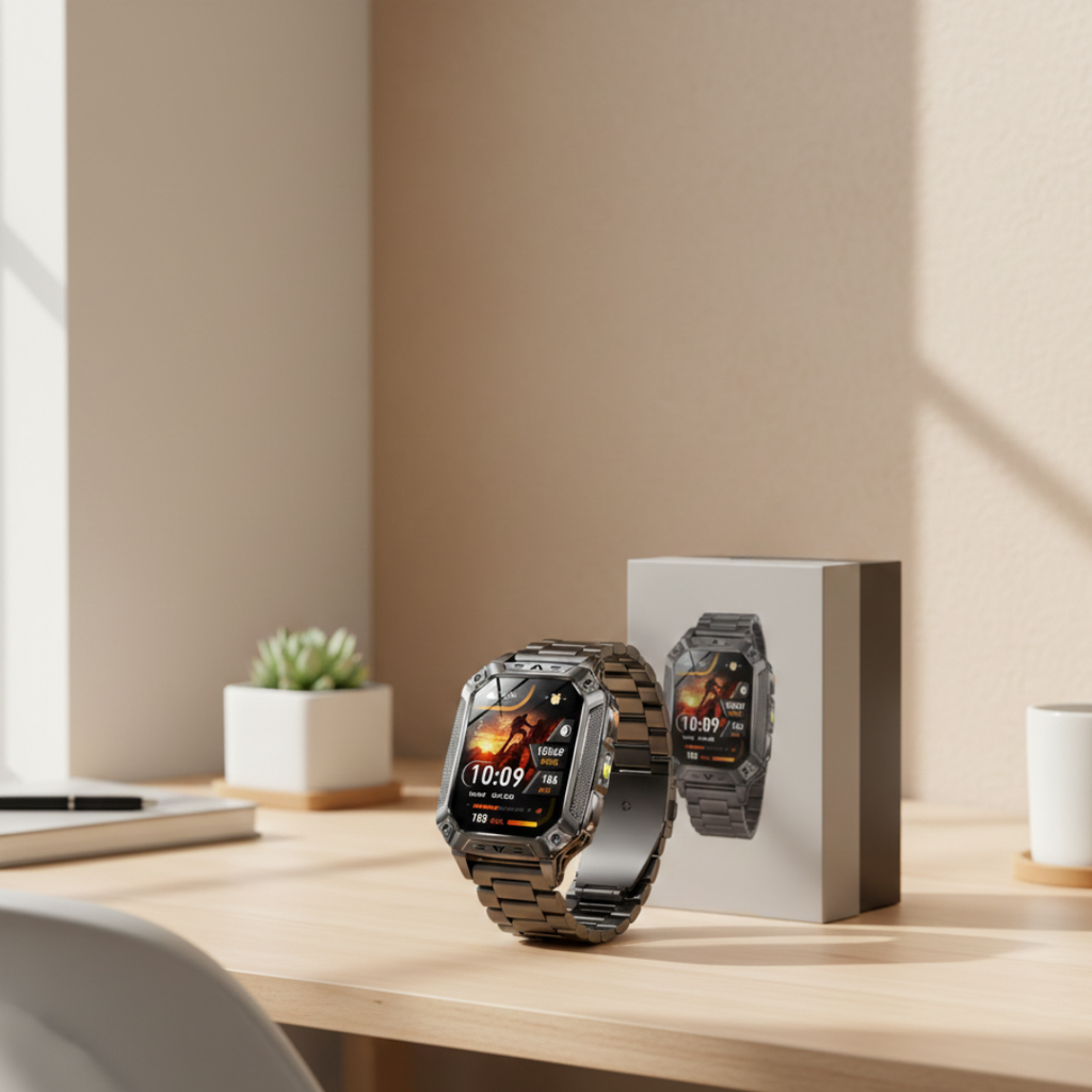 Outdoor fitness smartwatch met AMOLED-display, waterdichte activiteitsmeter | Rosalyssa