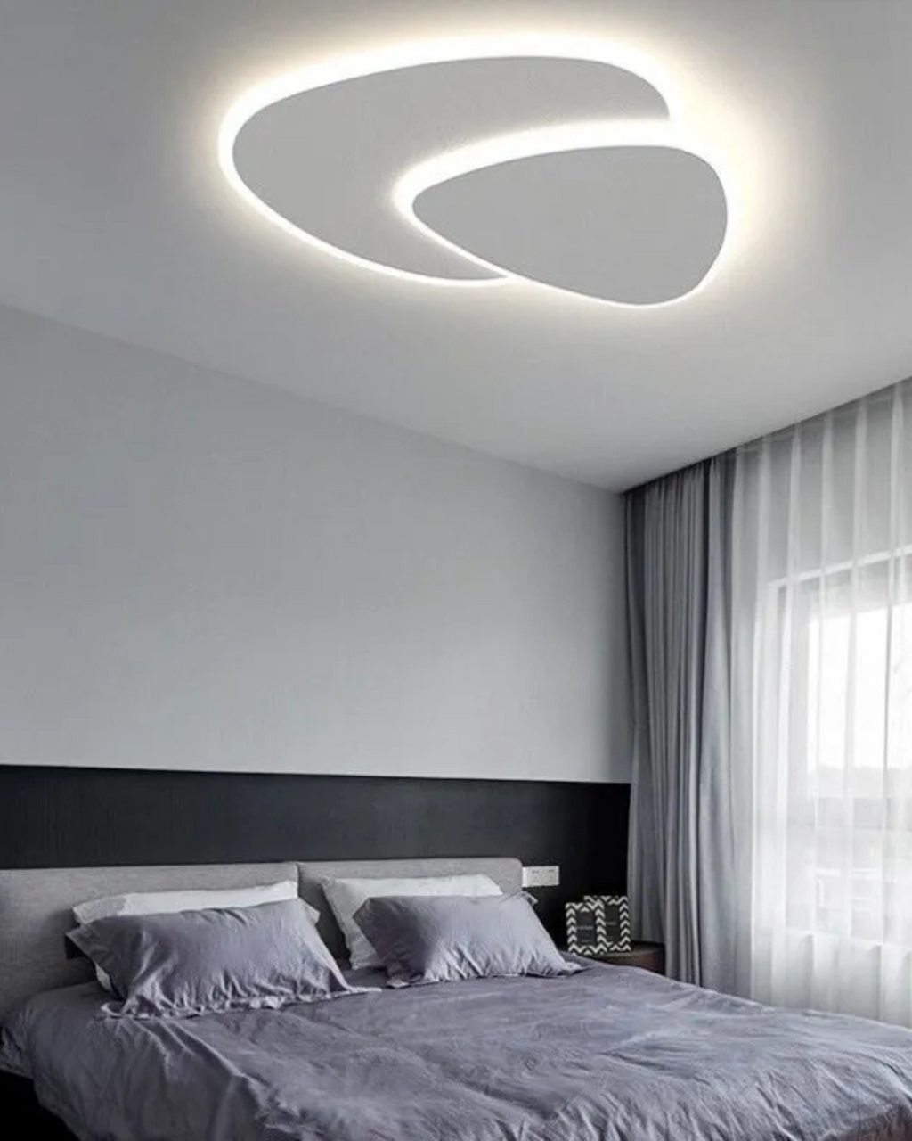 Asymmetrical Ceiling Light With LED Warm Glow For Modern Living Spaces