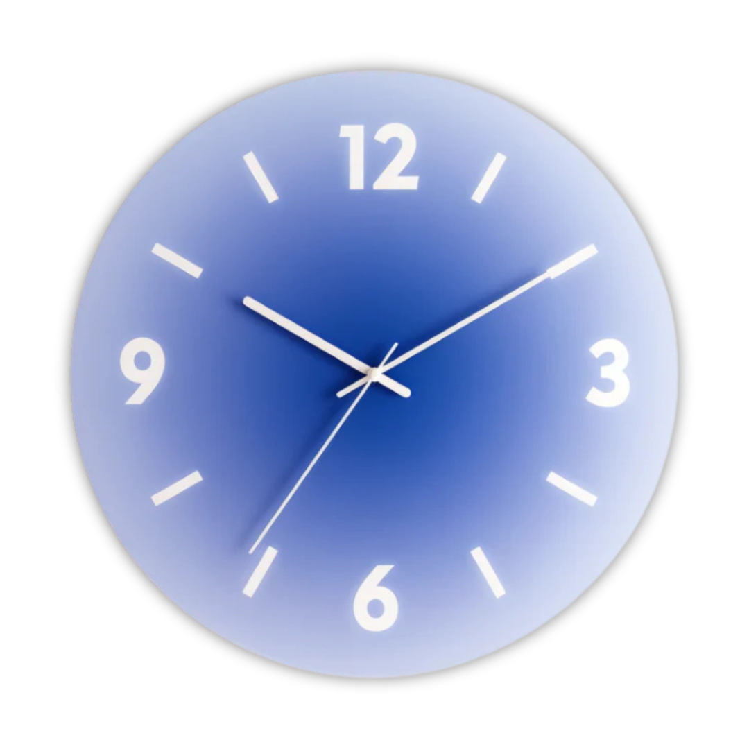 Orologio da parete in vetro Sunset con finitura sfumata