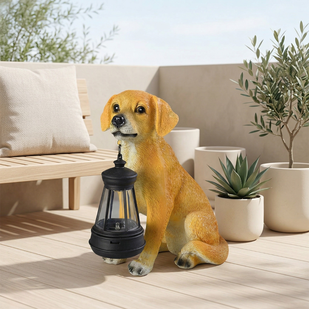 Solhund Havefigur til Udendørs Haver og Terrasser | Rosalyssa