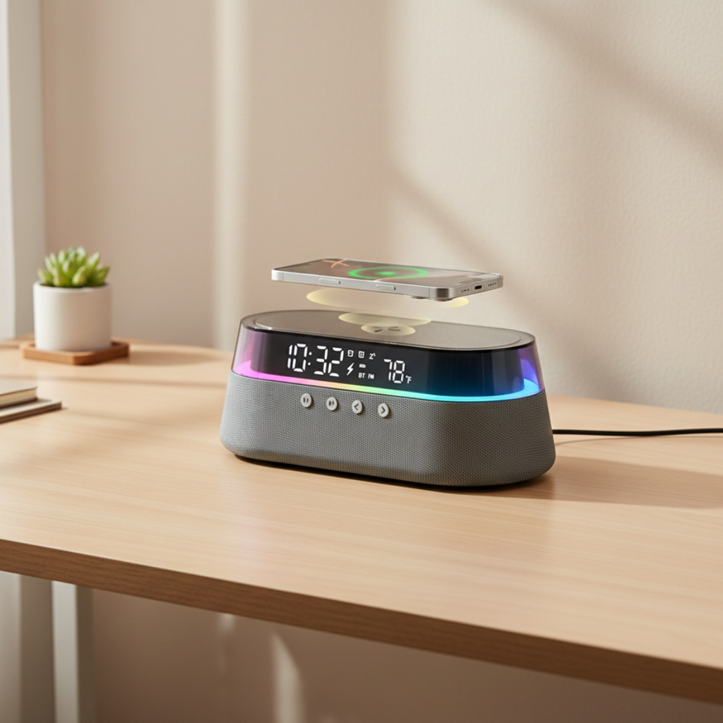 Reloj Despertador Inteligente con Altavoz Bluetooth para Dormitorio | Rosalyssa