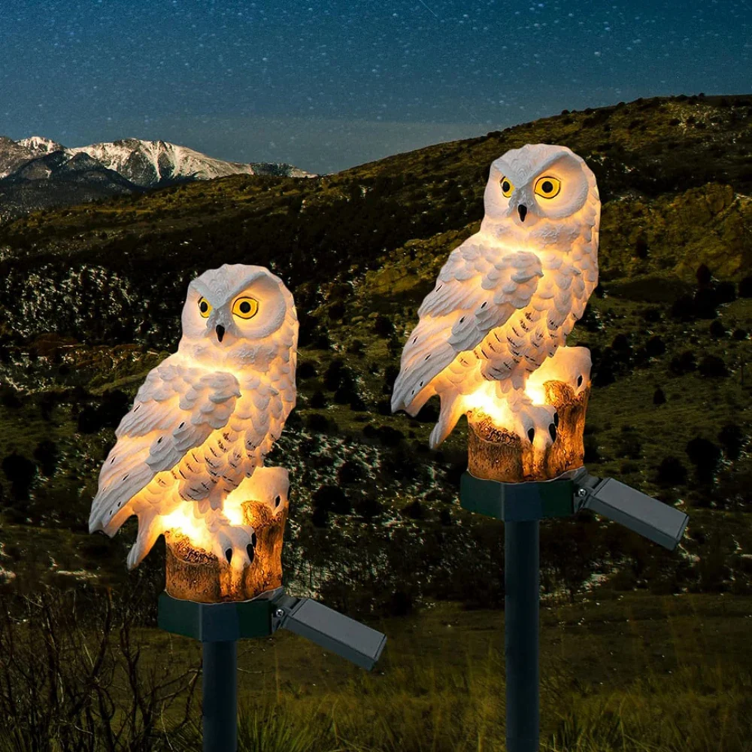 Solar Owl Garden Light For Pathways Outdoor Stake Lamp