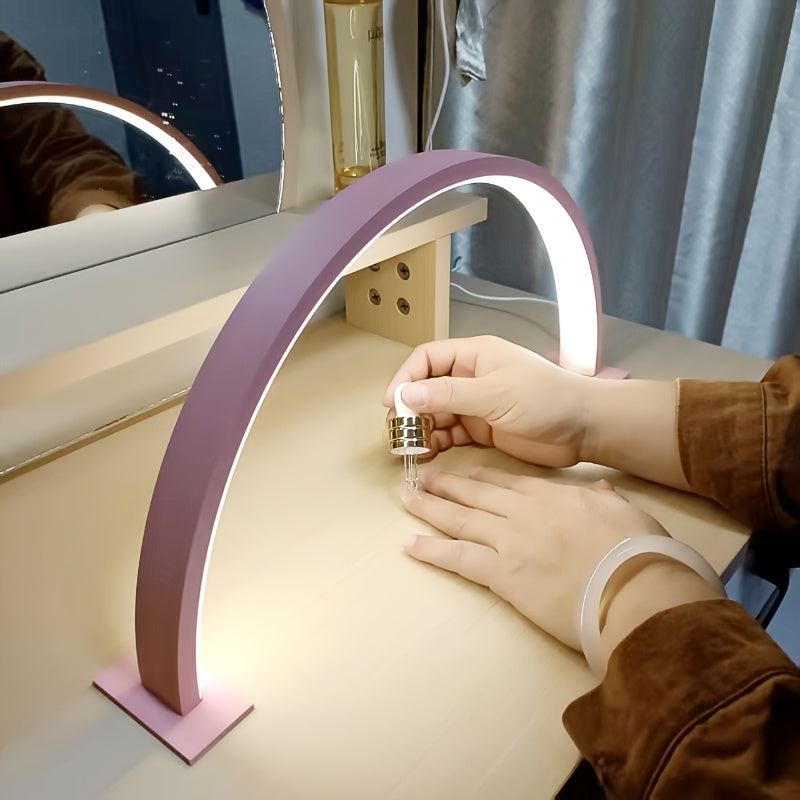 Crescent Moon LED Desk Lamp With USB Power And Metal Body Adjustable Brightness