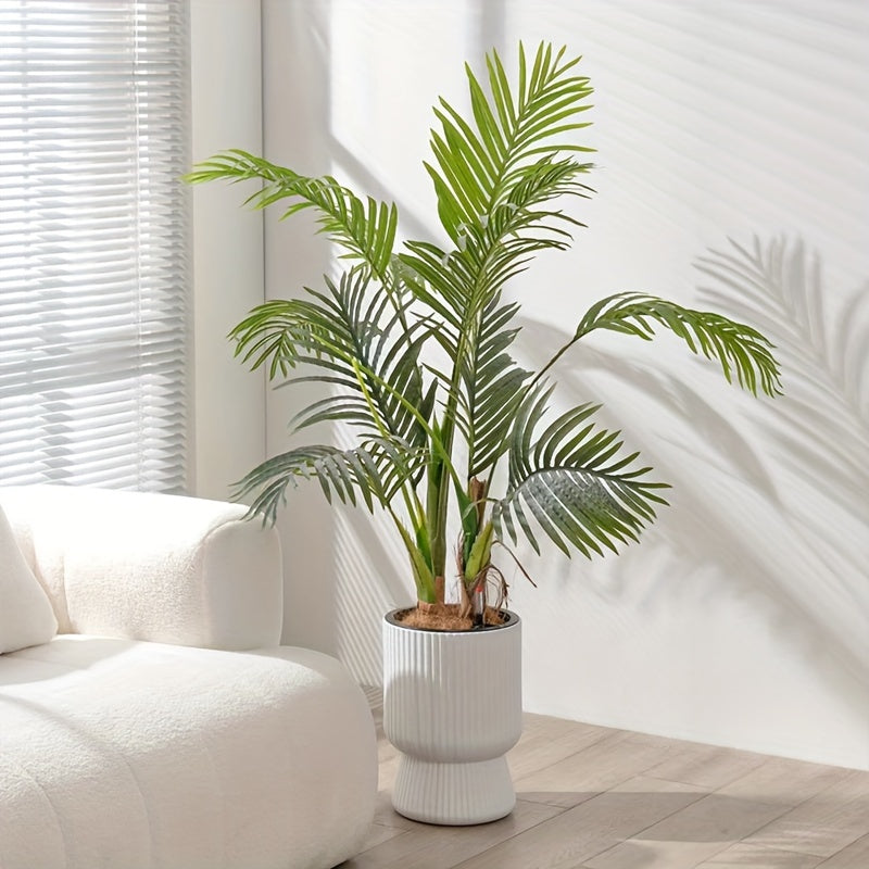 White Self-Watering Planter With Wine Glass Design and Water Level Indicator