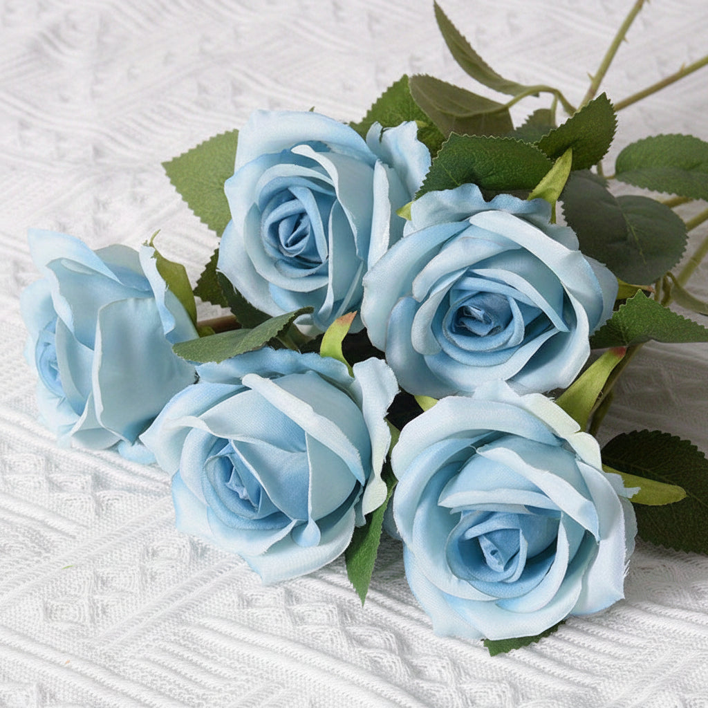 Bouquet di rose rosse artificiali per la festa della mamma, decorazione per la casa