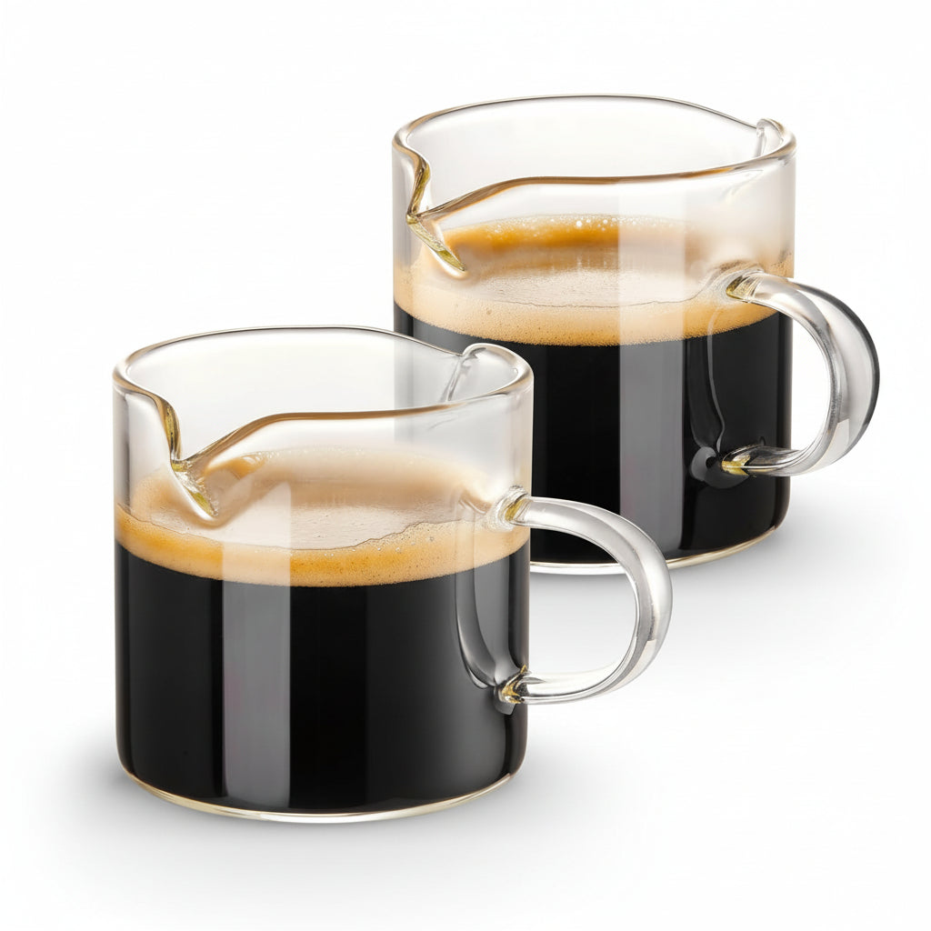 Skleněný odměrný džbánek na espresso s dvojitým výlevem, 4 oz konvička