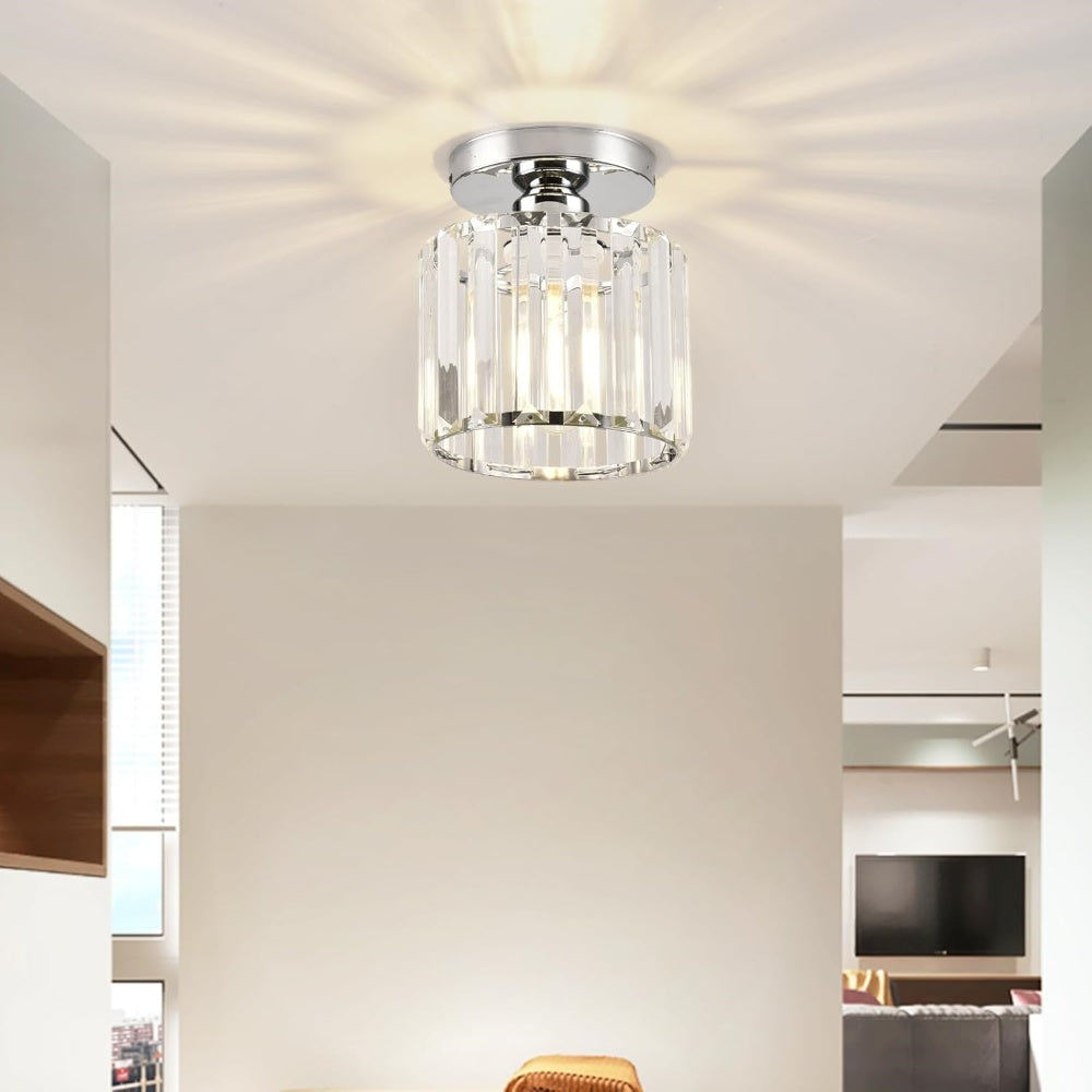 Crystal Ceiling Light E27, Surface Mounted, Modern Hall and Living Room