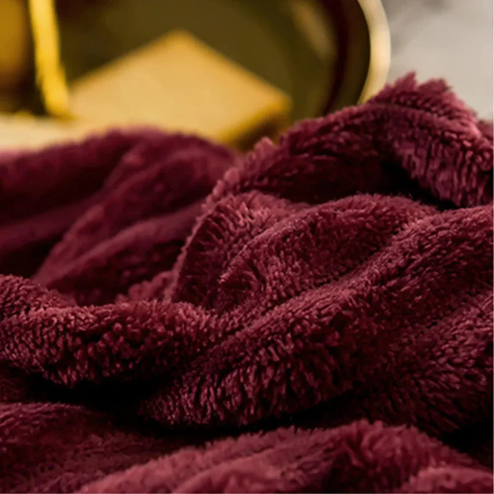 Winter Plush Duvet Cover Set With Bedspread Look Design