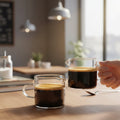 Skleněný odměrný džbánek na espresso s dvojitým výlevem, 4 oz konvička