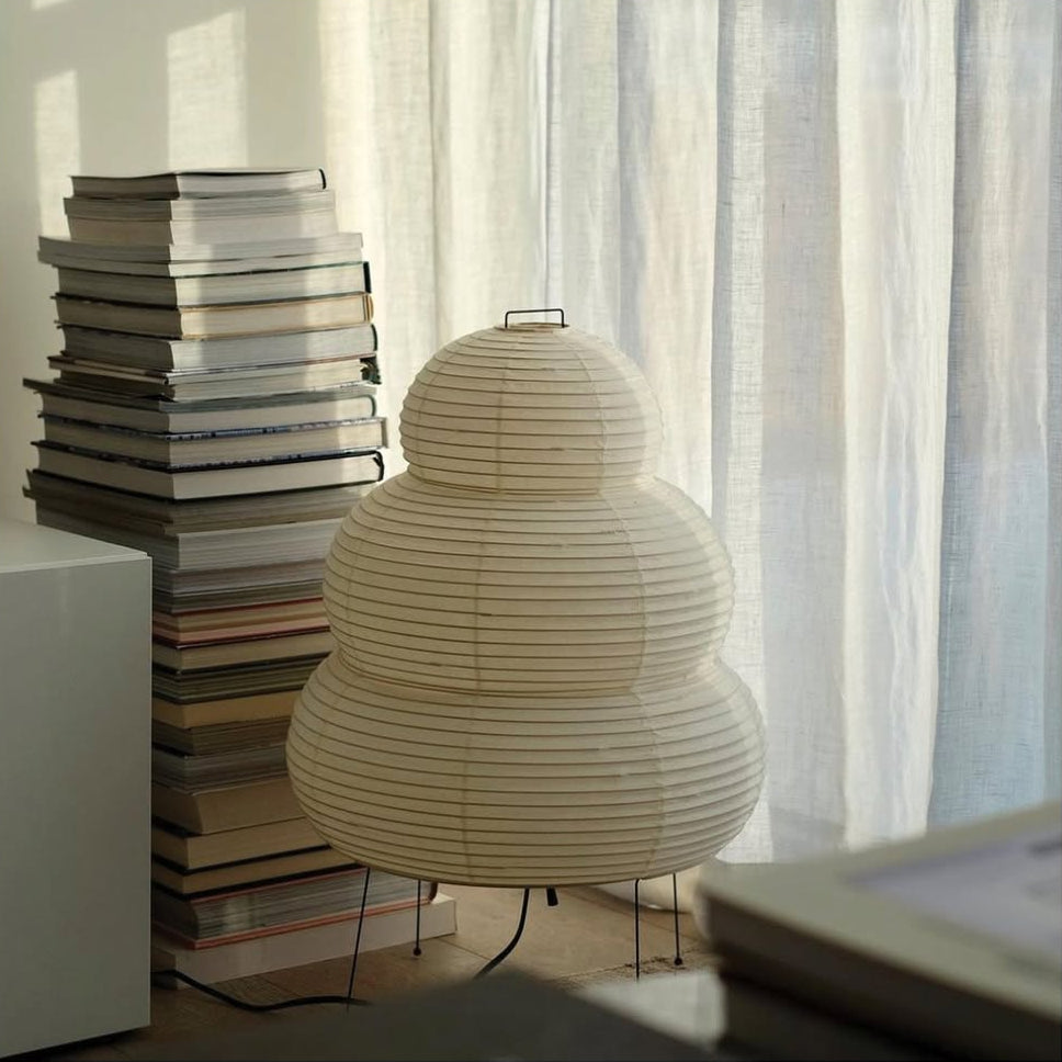 Rice Paper Floor Lamp With Layered Paper Shade | Rosalyssa