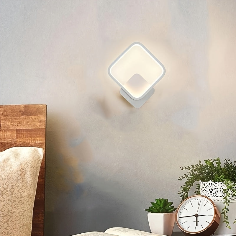 Modern fyrkantig LED-vägglampa för ren geometrisk inomhusbelysning