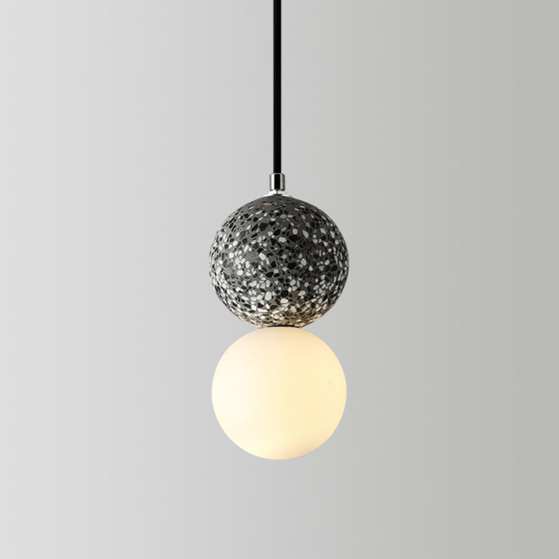 NovaLux LED Pendant Lights Small Glass Lamps For Dining Tables Black And White