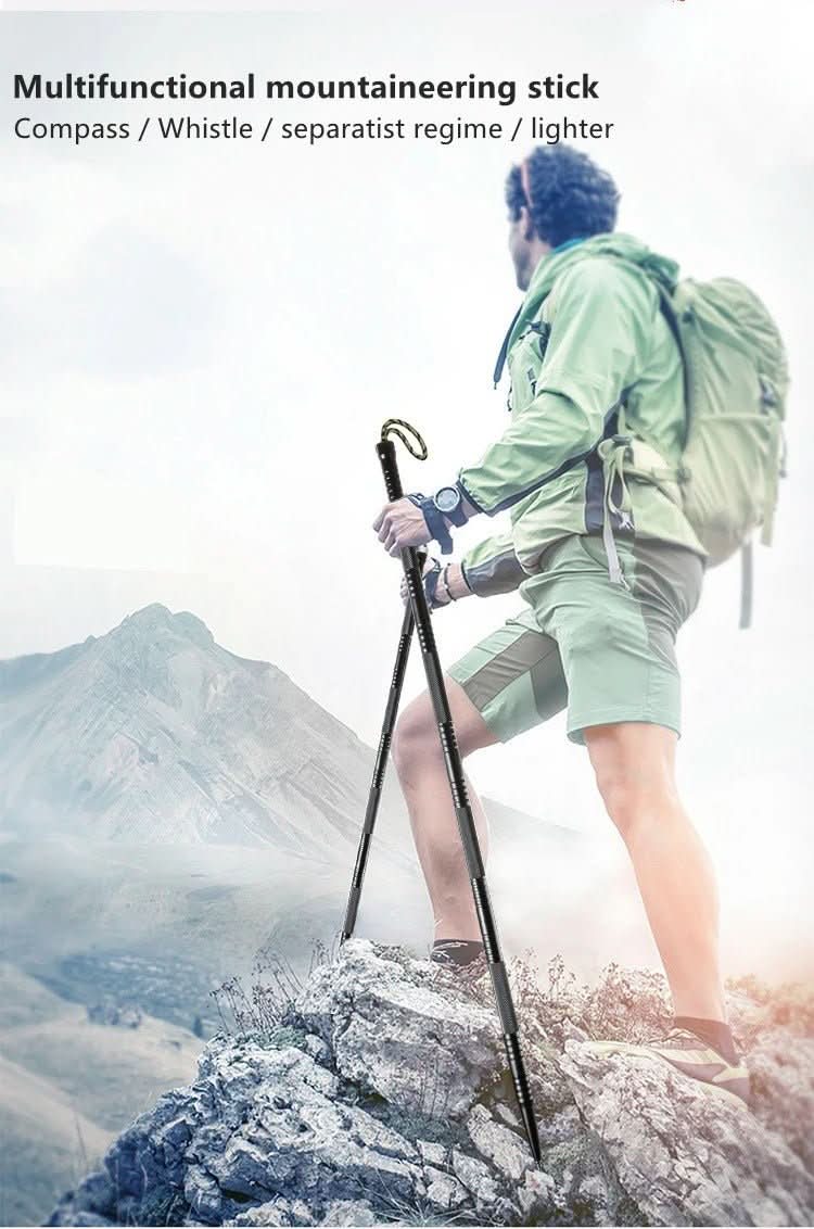 PathGuard TrekMate Taktischer Wanderstock mit Multitool für Outdoor und Notfälle